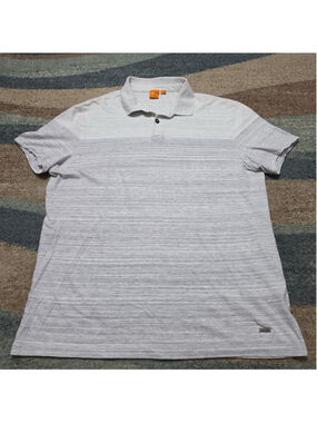 Hugo Boss Orange Polo Shirt Men's Size XL Gray Short Sleeve Pique Cotton